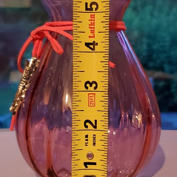 Pink Glass Bulb Vase with Silver Butterfly Blinger - Picture 6 of 7